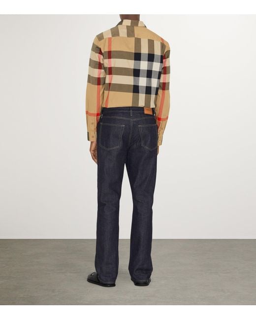 Burberry Natural Cotton Enlarged Check Shirt for men