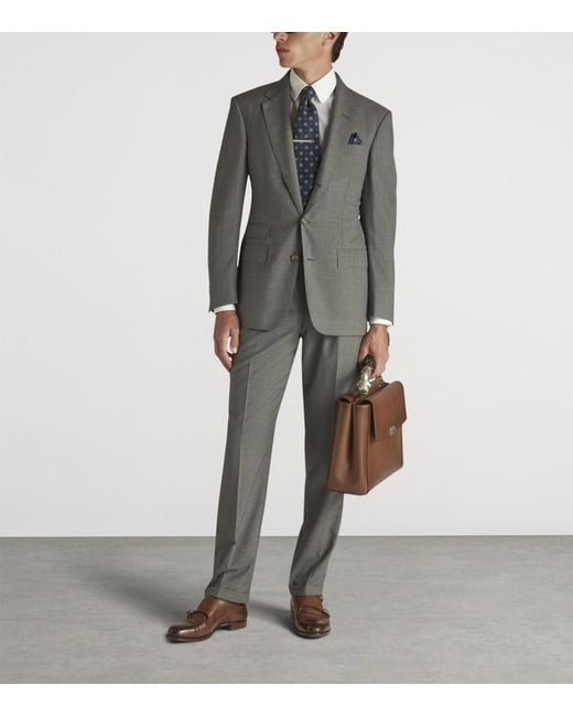 Dunhill Gray Wool-Cashmere Bourdon Blazer for men