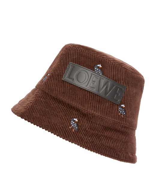 Loewe Brown X Suna Fujita Guineafowl Bucket Hat
