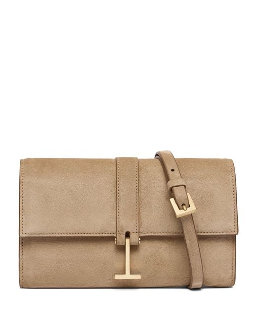 Tom Ford Natural Suede Wallet With Strap