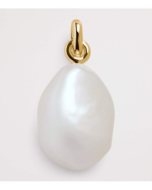 Monica Vinader White Vermeil And Baroque Pearl Pendant