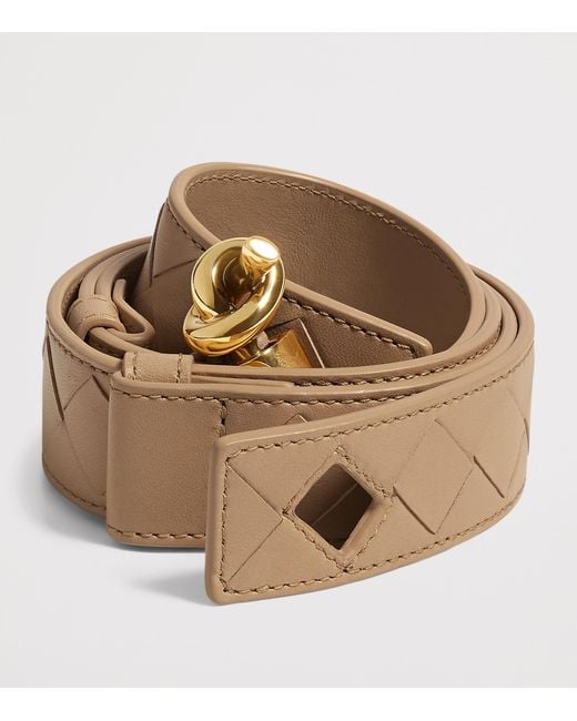 Bottega Veneta Natural Leather Intrecciato Andiamo Belt