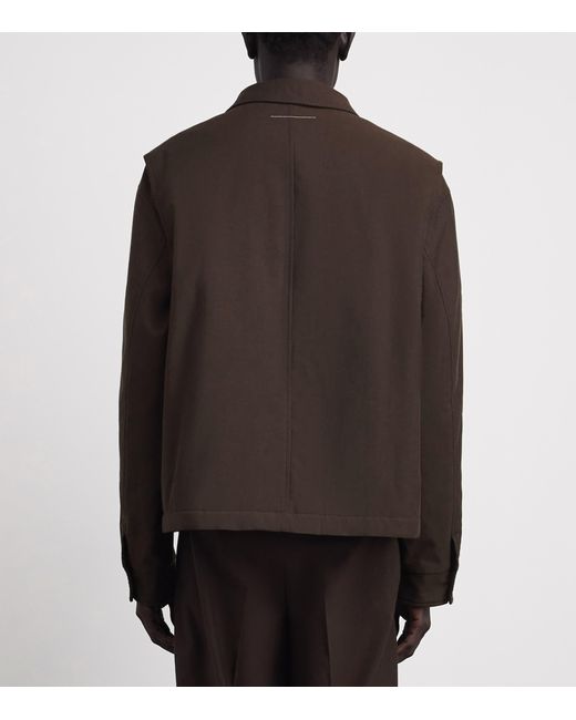 MM6 by Maison Margiela Brown Virgin Wool-Cotton Field Jacket for men