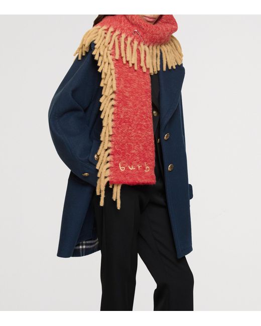 Burberry Red Alpaca Wool-Blend Happy Scarf