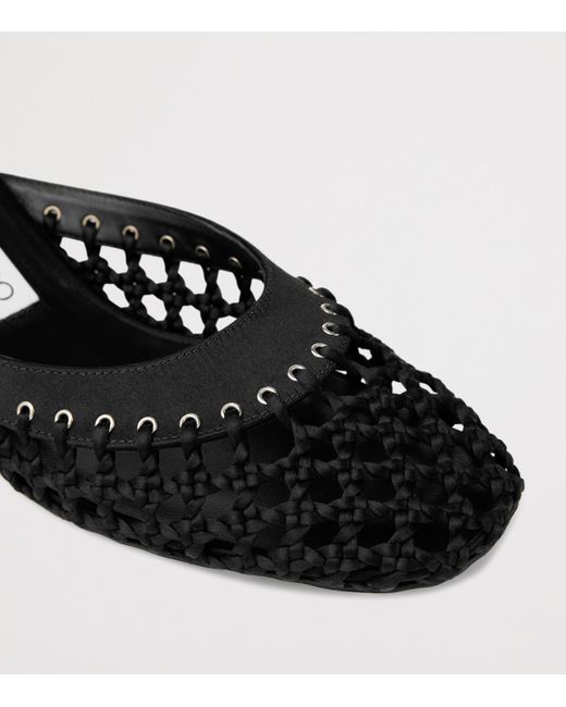 Jimmy Choo Black Pixie 50 Woven Mules
