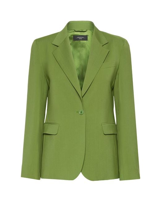 Weekend by Maxmara Green Virgin Wool Blazer