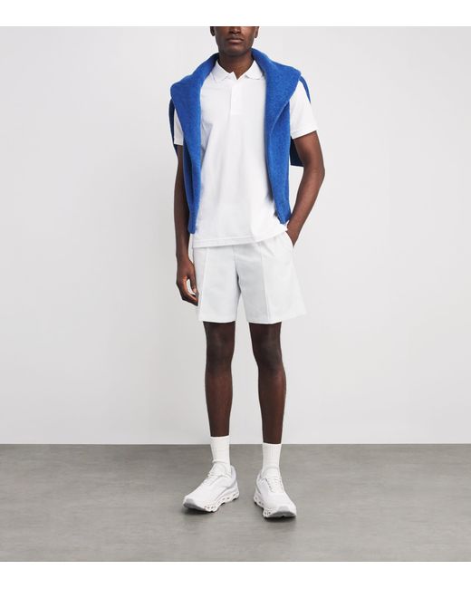 Lacoste White Stretch Taffeta Ultra Dry Tennis Shorts for men