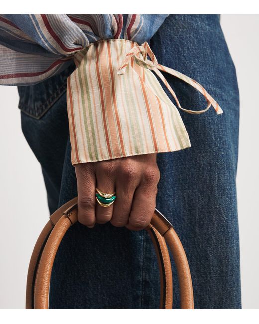 L'Atelier Nawbar Green And Malachite Boa Stackable Ring