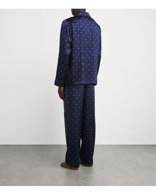 Derek Rose Blue Cotton Nelson Pyjama Set for men