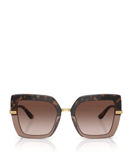 Dolce & Gabbana Brown Tortoiseshell Square Sunglasses