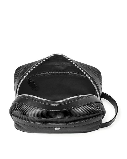Aspinal Black Logo-Detail Wash Bag for men