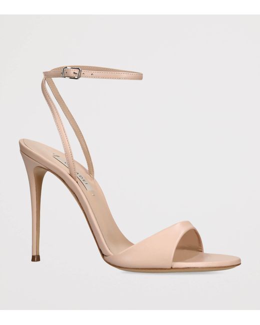 Casadei White Leather Julia Jolly Heeled Sandals 100