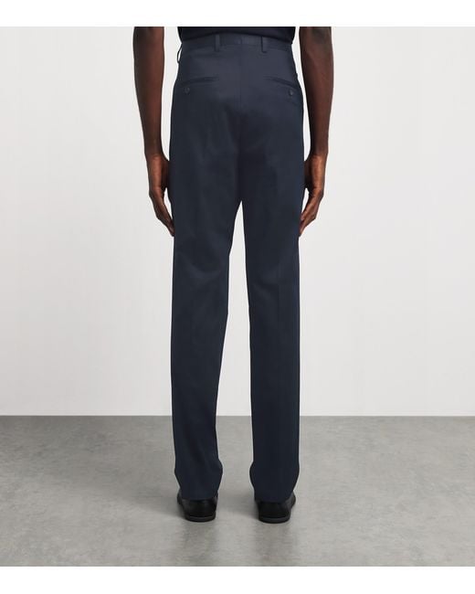 N.Peal Cashmere Blue Stretch-Cotton Atrani Trousers for men