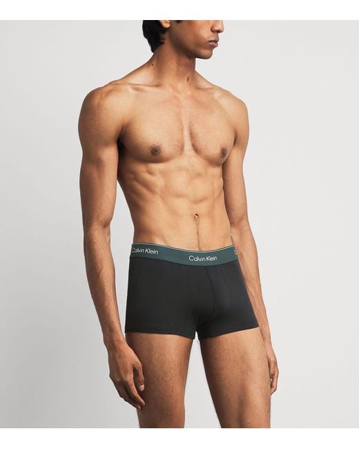 Calvin Klein Black Cotton Stretch Icon Trunks for men