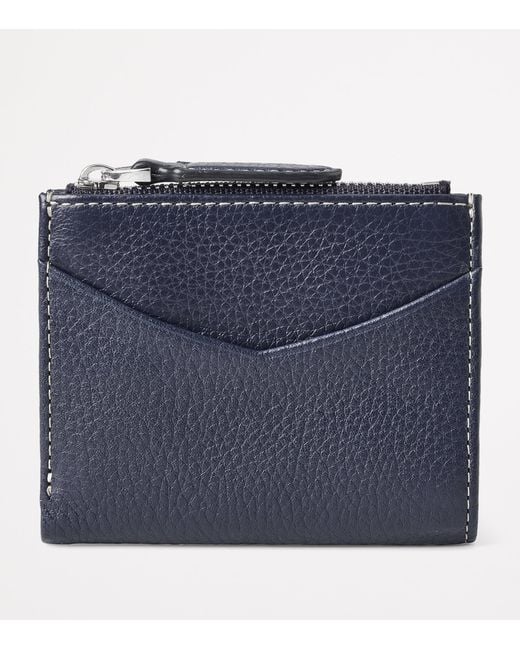 Aspinal Blue Leather Hudson Pocket Wallet