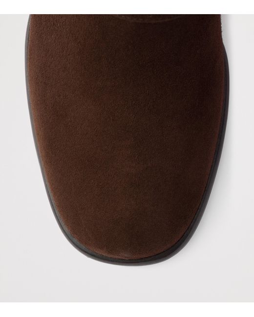 Prada Brown Suede Buckle Booties Ankle Boots 65