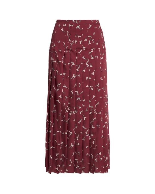 Altuzarra Red Pleated Monti Midi Skirt