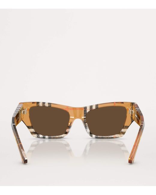 Burberry Brown Acetate Square Cat Eye Sunglasses
