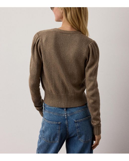 Ralph Lauren Brown Silk Mouliné Cardigan