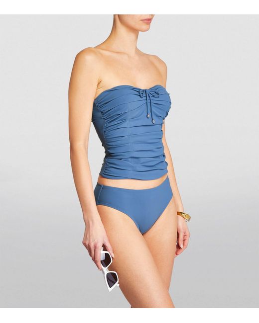 Shan Blue Ruched Tankini Top