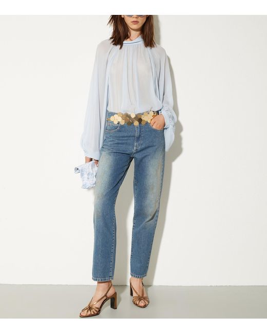 MAX&Co. Blue Crepe Blouse