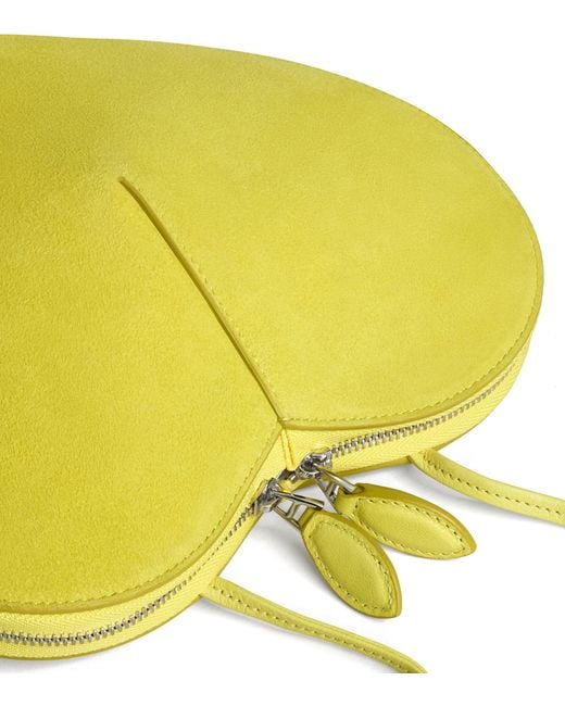 Alaïa Yellow Suede Le Coeur Shoulder Bag