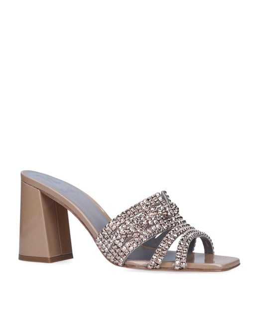 Gina White Leather Arizona Mules 85