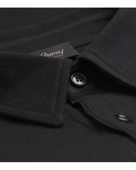 Brioni Black Cotton Polo Shirt for men