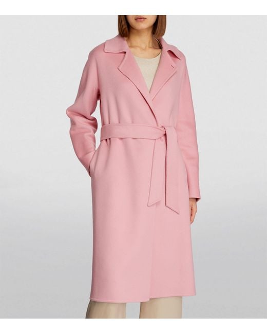 Kiton Pink Cashmere Wrap Trench Coat