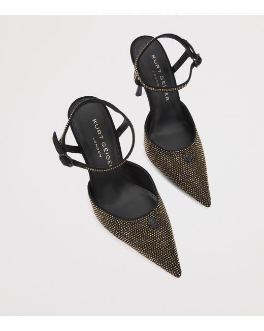 Kurt Geiger Black Embellished Ankle Strap Heels 105