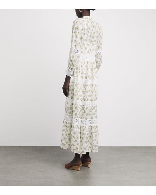 Sandro White Lace Floral Midi Dress
