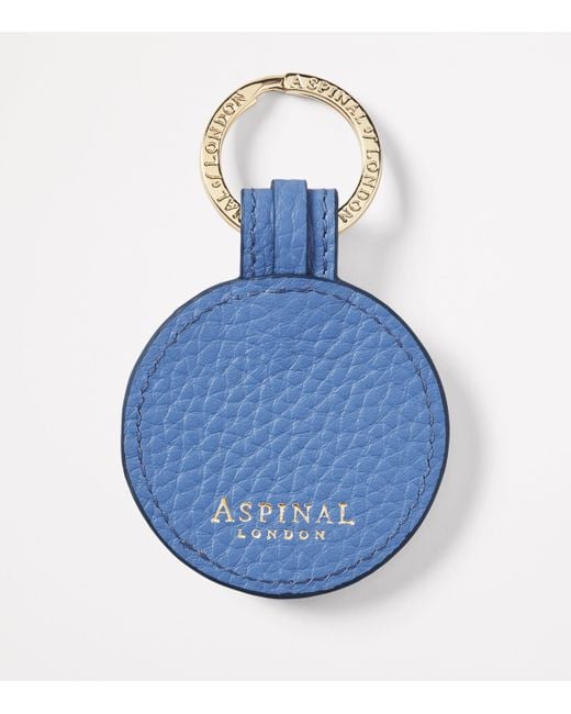 Aspinal Blue Leather Bee Keyring