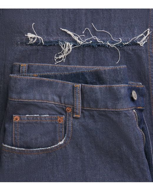 MM6 by Maison Margiela Blue Ripped Wide-Leg Jeans for men