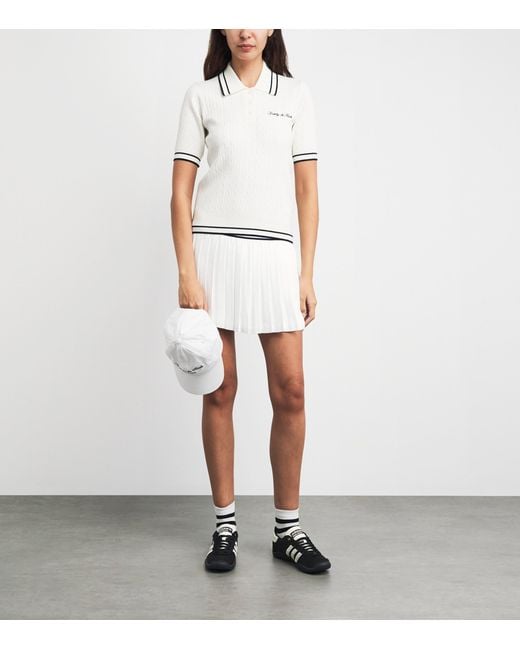 Sporty & Rich White Pleated Abigail Mini Skirt