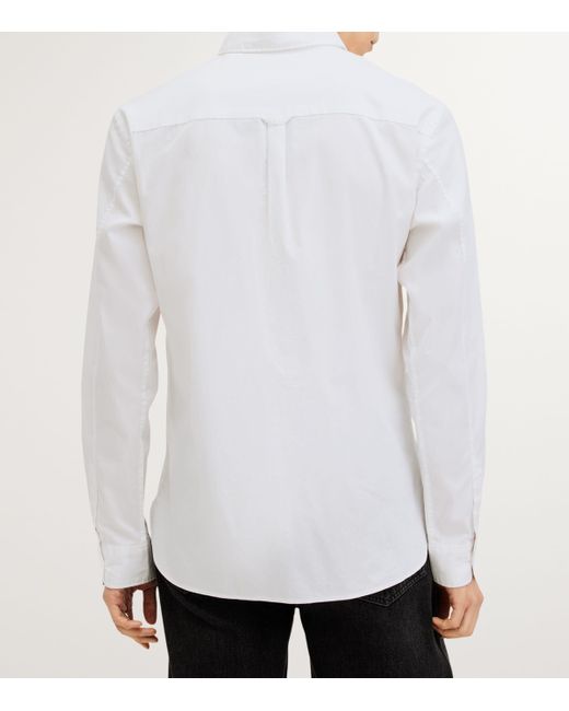 AllSaints White Stretch-Cotton Hawthorne Shirt for men