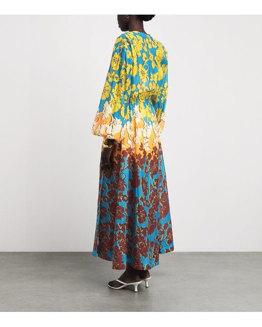 ALÉMAIS Multicolor Cotton-Silk Floral Splice Maxi Dress