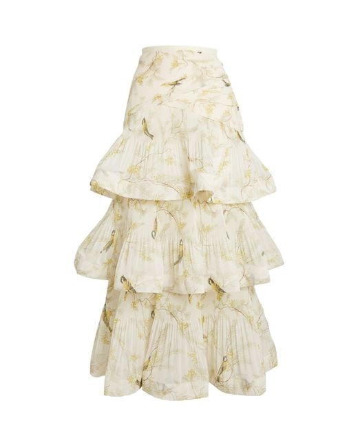 Zimmermann White Pleated Maxi Skirt