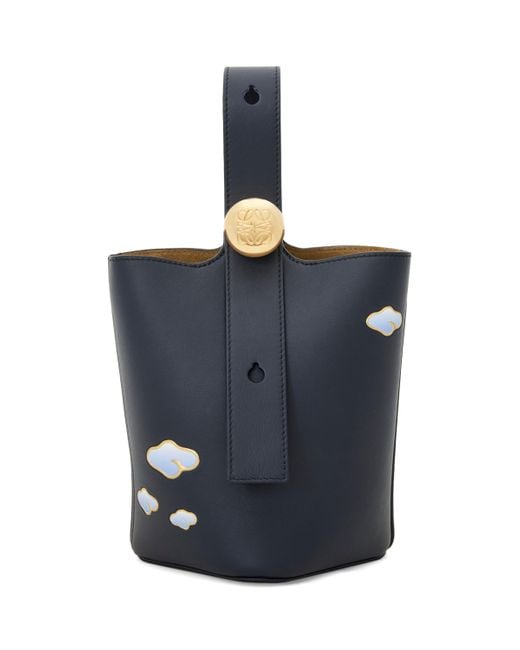 Loewe Blue X Suna Fujita Leather Clouds Pebble Bucket Bag
