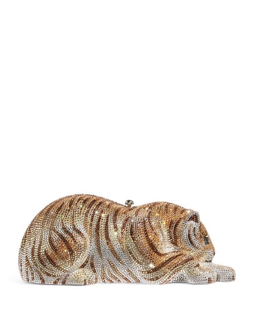 Judith Leiber Metallic Embellished Bengal Tiger Clutch