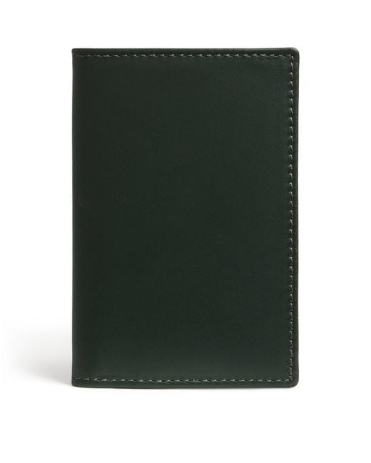 Comme des Garçons Green Leather Bifold Card Holder for men