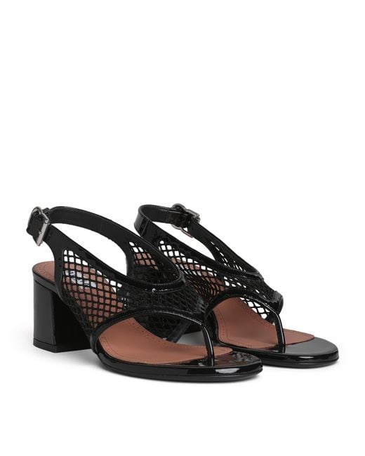 Alaïa Black Fishnet Sandals 55