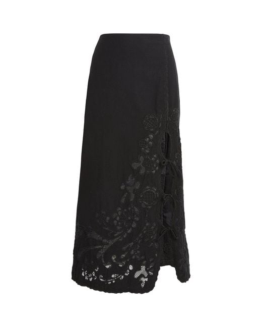 Sea Black Lace Baylin Midi Skirt
