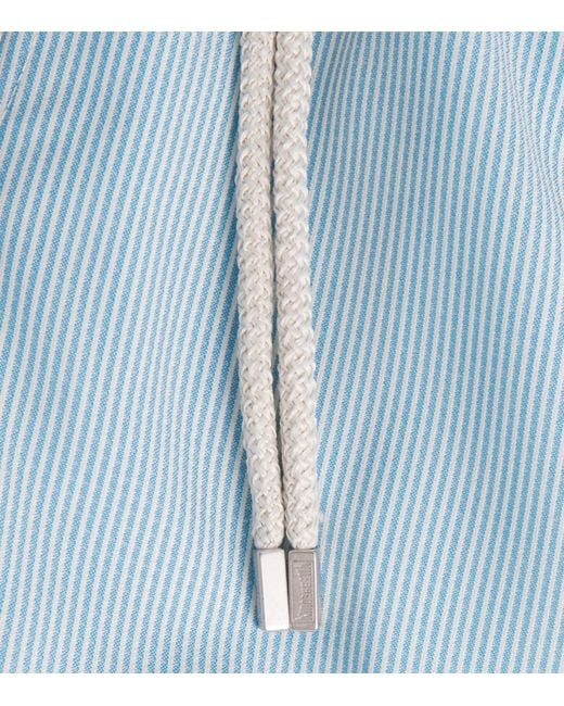 Vilebrequin Blue Merino Wool Stripe Moopea Swim Shorts for men