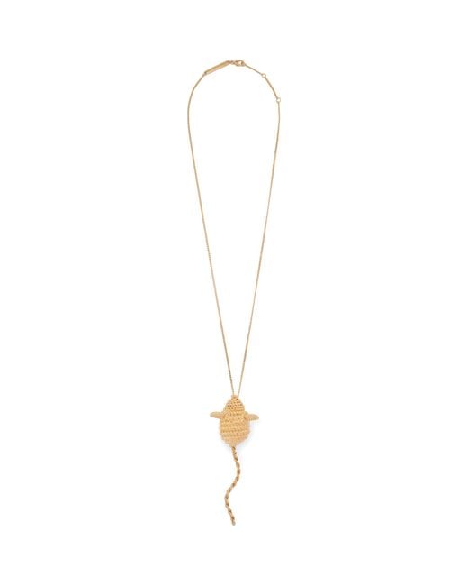 Loewe White Mouse Pendant Necklace