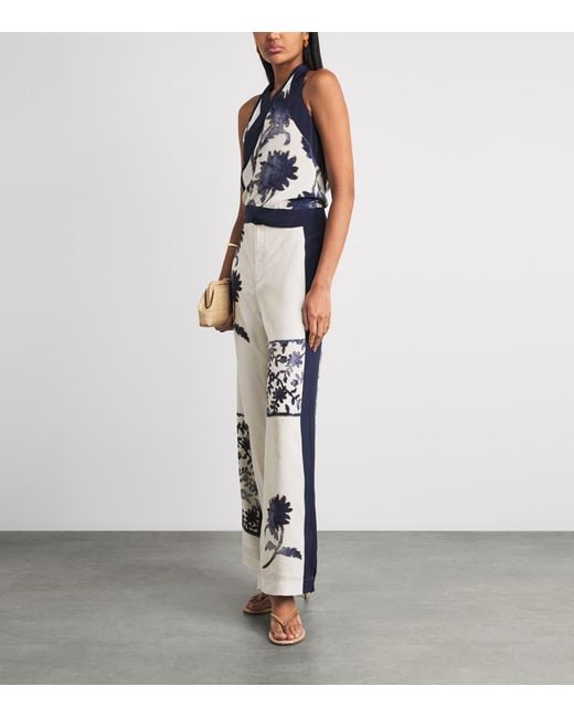 Sir White Philippa Printed Wide-Leg Trousers