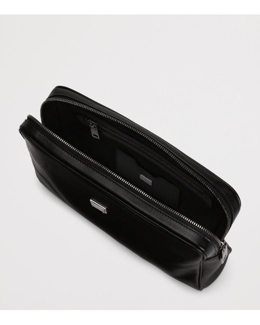 Dolce & Gabbana Black Leather Roma Pouch for men