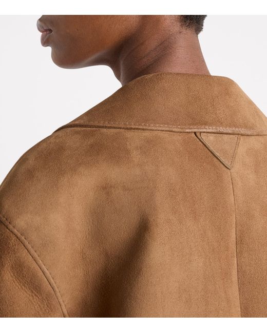 Prada Brown Suede Collared Jacket