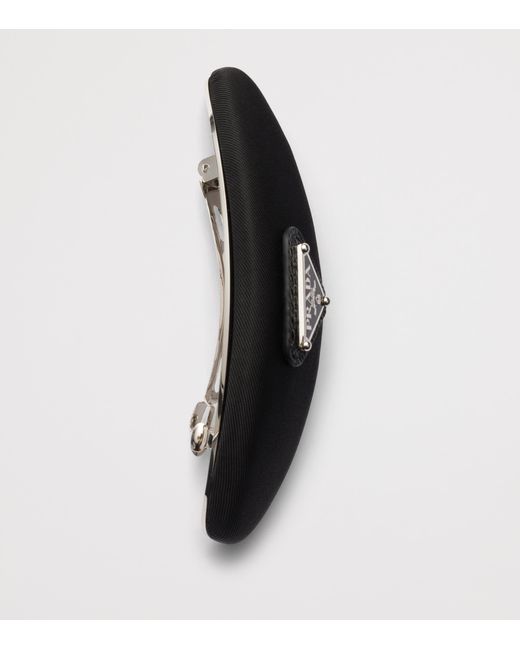 Prada Black Re-Nylon Logo Hair Clip