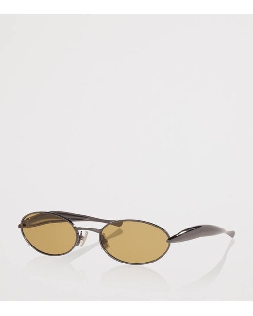 Bottega Veneta Metallic Oval Sardine Sunglasses