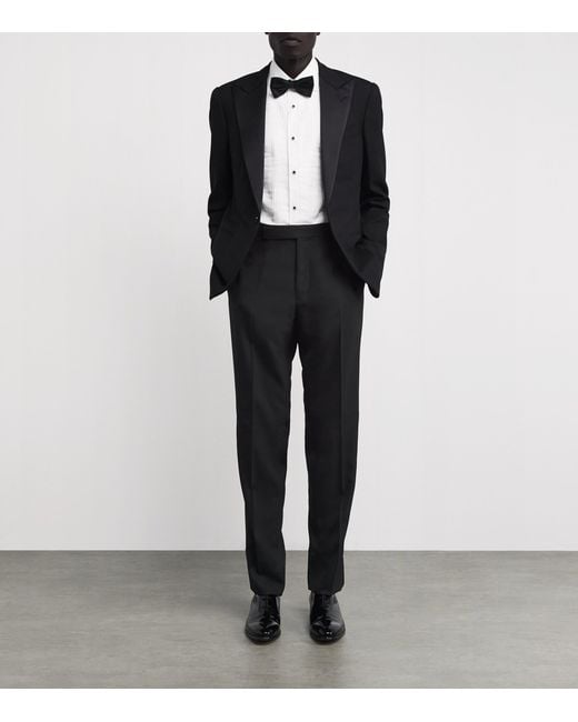 Ralph Lauren Blue Wool Gregory Tuxedo Trousers